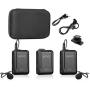 Movo WMX-1-DUO 2.4GHz Dual Wireless Lavalier Microphone System Compatible with DSLR Cameras, Camcorders, iPhone, Android Smartphones, and Tablets (200 ft Audio Range) - Great for Teaching Tutorials