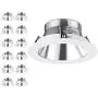 TORCHSTAR 12-Pack 4 Inch Recessed Can Light Trim, Aluminum Reflector, Fits Regular/Standard Halo/Juno Remodel Recessed Housing, PAR20, R20 Light Bulbs, 4 Inch Recessed Cans