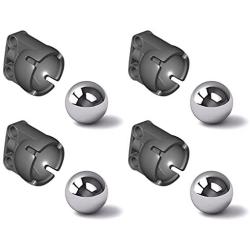 LEGO Technic NEW 4 STEEL PIVOT BALL + 4 STEERING JOINT SOCKET Caster chrome silver metal marble wheel 92911 99948