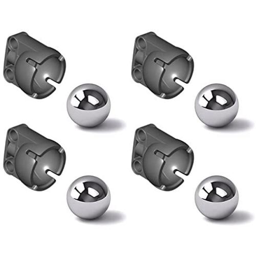 LEGO Technic NEW 4 STEEL PIVOT BALL + 4 STEERING JOINT SOCKET Caster chrome silver metal marble wheel 92911 99948