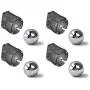 LEGO Technic NEW 4 STEEL PIVOT BALL + 4 STEERING JOINT SOCKET Caster chrome silver metal marble wheel 92911 99948