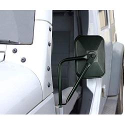 WonVon Door Off Mirror,1 Pair Rectangular Adventure Quick Release Side View Mirror Door Hinge Mirrors Side View Shake-Proof View Mirrors for 2007-2018 Jeep Wrangler JK,JL