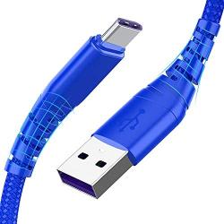 USB Type C Cable, Cabepow [2-Pack, 1ft] 3.1A Fast Charge Cord for Samsung Galaxy A10/A20/A51/S10/S9/S8 Note 8, 1 Foot Premium Nylon Braided USB-C to USB-A Fast Charging C Cables (Blue)