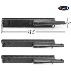 Hongso 13 3/4 Inch Gas Grill Cast Iron Burner Replacement Parts for Charbroil 463240804, 463247004, 463261406, Centro, Kirkland, Thermos Models, 3-Pack, (CBD901)