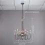 KunMai Retro Rustic 6-Light Sculpted Wood Rust Metal Clear Crystal Candle Style Chandelier KunMai Retro Rustic 6-Light Sculpted Wood Rust Metal Clear Crystal Candle Style Chandelier