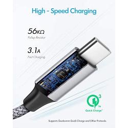 [3-Pack, 1ft] Short USB C Cable, Baiwwa 3.1A Fast Charging Cord USB A to Type C Braided Charger Cable Compatible with Samsung Galaxy S10e S20 S10 S9 Plus A10e A11 A20 A30 A50 A51 A71 Note 20 10 9