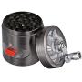 2.5 Inch Spice Herb Grinder Hand Cranked Premium Grinder with Drawer and Brush,Aluminum Grinder Crank and Spice 4 Parts (Black)