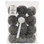 Kitchen Sumo Stainless Steel Sponges Scourer Set with Handle 40 Gram - Pack of 12 - Large Stainless Steel Scrubbers - Metal Scouring Pads - Kitchen Cleaning Tool