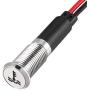 uxcell Pilot Dashboard Light DC 12V 8mm Red LED Signal Indicator Light Metal Shell with Symbol (Water Temperature)