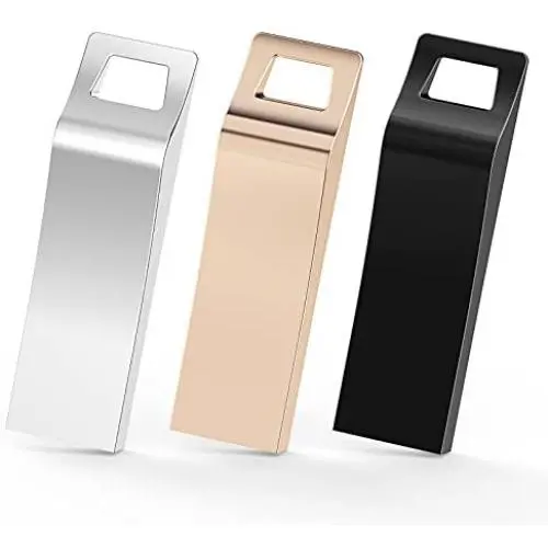 TOPESEL 3 Pack 32GB USB 2.0 Flash Drives Metal Memory Stick Waterproof Thumb Drive (3 Mixed Colors: Black, Gold, Silver) TOPESEL 3 Pack 32GB USB 2.0 Flash Drives Metal Memory Stick Waterproof Thumb Drive (3 Mixed Colors: Black, Gold, Silver)