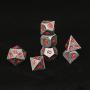 HEIMDALLR Metal DND Dice Set 7 PCS - Dungeons and Dragons Polyhedral Dice Set with D&D Dice Bag for RPG Gaming - Includes D20 - Blacksmith Craft Dice (Chaos Red)