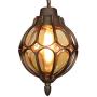 IJ INJUICY Outdoor Hanging Lantern, Rustic Waterproof Pendant Lighting Fixture in Metal with Glass Globe, 7.1'' Exterior Hanging Light for Porch, Exterior, Entryway (Brown)