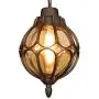 IJ INJUICY Outdoor Hanging Lantern, Rustic Waterproof Pendant Lighting Fixture in Metal with Glass Globe, 7.1'' Exterior Hanging Light for Porch, Exterior, Entryway (Brown) IJ INJUICY Outdoor Hanging Lantern, Rustic Waterproof Pendant Lighting Fixture in Metal with Glass Globe, 7.1'' Exterior Hanging Light for Porch, Exterior, Entryway (Brown)