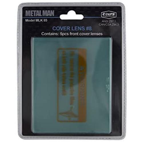 Metal Man Front Cover Lens Package #8-5 pack protective front cover lens for Metal Man Brand 8000 series welding helmets. MLK85