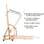 ShowMaven Multi-Function Studio Artist Easel, H-Frame Extra Large 360-Degree Spinner Wheel Rolling Adjustable Height, Red Beech Wood Studio Painting Stand