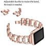 PUGO TOP Compatible with Apple Watch Band 40mm Series 6 5 4 Iwatch IPhone Watch Bracelet Band Stainless Steel Metal Bling with Rhinestones (38mm/40mm, Series 5/4 Aluminum Case Gold)