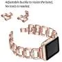 PUGO TOP Compatible with Apple Watch Band 40mm Series 6 5 4 Iwatch IPhone Watch Bracelet Band Stainless Steel Metal Bling with Rhinestones (38mm/40mm, Series 5/4 Aluminum Case Gold)