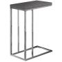 Monarch Specialties 3228, Chrome Accent Metal Base C Table, 18''L x 10''D x 25''H, Gray