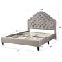 HomeLife Premiere Classics 51'' Tall Platform Bed with Cloth Headboard and Slats - Queen (Light Grey Silver) HomeLife Premiere Classics 51'' Tall Platform Bed with Cloth Headboard and Slats - Queen (Light Grey Silver)