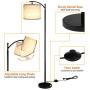Rottogoon Floor Lamp for Living Room, LED Standing Lamp with 2 Lamp Shades for Bedroom, 9W LED Bulb Included - Black