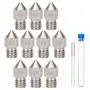 10 Pcs Mk8 0.4 mm/ 1.75 mm 3D Printer Nozzles, Hardened Stainless Steel Extruder Nozzles with 3 Pcs Nozzle Cleaning Needles for Makerbot, Creality Cr-10, Ender 3, Ender3 Pro 10 Pcs Mk8 0.4 mm/ 1.75 mm 3D Printer Nozzles, Hardened Stainless Steel Extruder Nozzles with 3 Pcs Nozzle Cleaning Needles for Makerbot, Creality Cr-10, Ender 3, Ender3 Pro