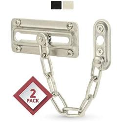 Jack N’ Drill Chain Door Guard - 2 Pack Chain Door Lock for Home Security, Sturdy and Rust-Resistant Steel Chain Locks for Inside Door and Extra Front Door Lock, 100% Child Safe and Pet Friendly