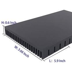 Awxlumv Aluminum Large Heat Sink 5.9 x 3.6 x 0.59 Inch /150 x 93x 15 mm Black Heatsinks Fins for Cooler PCB Board LED Motherboard