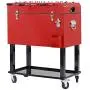Clevr 68 Quart Qt Red Patio Cooler Ice Chest with Foosball Table Top, Portable Patio Party Bar Cold Drink Rolling Cart on Wheels with Tray Shelf,17 Gallon/ 65L Outdoor Rolling Beverage Cart Clevr 68 Quart Qt Red Patio Cooler Ice Chest with Foosball Table Top, Portable Patio Party Bar Cold Drink Rolling Cart on Wheels with Tray Shelf,17 Gallon/ 65L Outdoor Rolling Beverage Cart