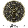 Bezelry 12 Pieces Viking Helm of Awe Pattern Metal Shank Buttons. 23mm (7/8 inch) (Antique Brass) Bezelry 12 Pieces Viking Helm of Awe Pattern Metal Shank Buttons. 23mm (7/8 inch) (Antique Brass)