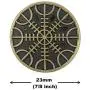Bezelry 12 Pieces Viking Helm of Awe Pattern Metal Shank Buttons. 23mm (7/8 inch) (Antique Brass)