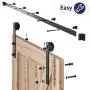 SMARTSTANDARD 6.6ft Heavy Duty Sturdy Sliding Barn Door Hardware Kit -Smoothly and Quietly -Easy to install -Includes Step-By-Step Installation Instruction Fit 36''-40'' Wide Door Panel (I Shape Hanger)