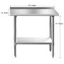 Hally Stainless Steel Table for Prep & Work 24 x 30 Inches, NSF Commercial Heavy Duty Table with Undershelf and Backsplash for Restaurant, Home and Hotel