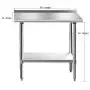 Hally Stainless Steel Table for Prep & Work 24 x 30 Inches, NSF Commercial Heavy Duty Table with Undershelf and Backsplash for Restaurant, Home and Hotel