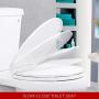Round Toilet Seat with Lid, Slow Close Seat and Cover, Including Two Sets of Parts, Fit All Standard Round Toilet, Quiet Close, Plastic, White
