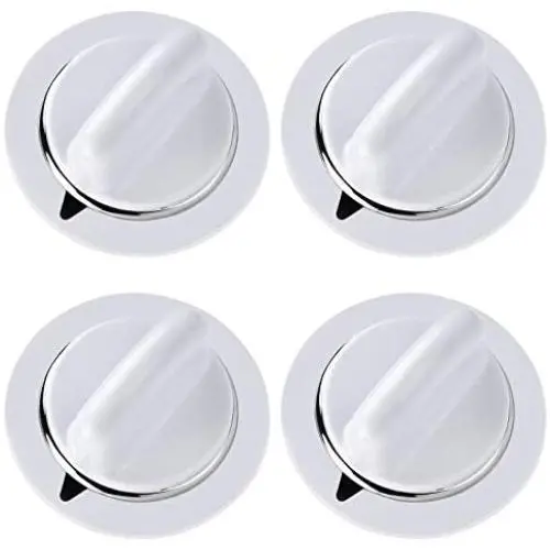 AMI PARTS WE01x20374 Timer Control Knob WE1M654 with Metal Ring for General Electric Dryer & Hotpoint Dryers – Replaces AP3995098 WE01M0443 WE1M443(4pcs)