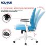 NOUHAUS Palette Ergonomic Office Chair Comfortable Swivel Computer Desk Chair, Lumbar Adjust Rolling Chair. (Blue)