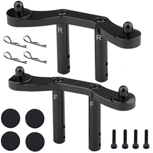 Hobbypark Metal Aluminum Body Mount Set (Front & Rear) for Arrma 1/10 Granite 4X4, Replacement of AR320404 (Black)