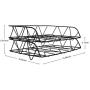 PAG 2 Packs Desktop File Organizer Metal Stackable Horizontal Letter Tray Paper Holder Rack, Black