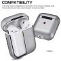 Metal AirPods Case, Full Protective Cover Accessories Compatible with Airpods Wireless Charging Case-Grey