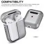 Metal AirPods Case, Full Protective Cover Accessories Compatible with Airpods Wireless Charging Case-Grey