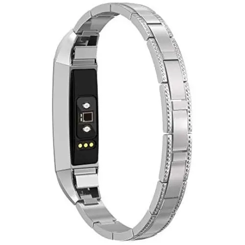 SWEES Bands Compatible for Alta HR Alta Women Small Adjustable Metal Stainless Replacement Elegant Jewelry Design Dressy Bracelet Diamond, Rose Gold, Silver, Black