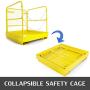 BestEquip Forklift Safety Cage Aerial Rails 36x36 Inch Forklift Safety Cage Work Platform Heavy Duty Steel Construction Fold Down Lift Basket 1102 Lbs Capacity