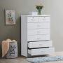 Hodedah HI70DR White Chest of Drawers with Locks