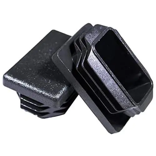 Prescott Plastics 1 x 1 1/2 Inch Rectangle Black Plastic Plug End Cap (10)