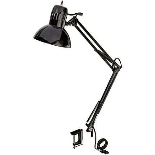 Globe Electric 56963 Metal Clamp - Swing Arm Multi-Joint Desk Lamp, 31.5'', Black