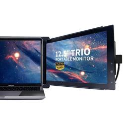 Trio Portable Monitor for Laptop,12.5'' On-The-Go Dual & Triple Screen 1080P IPS Display Laptop Monitor, USB A/Type-C, Lightweighted, for Mac, PC,Linux, Chromebook 13-17 Laptops (1pc12.5 Monitor)