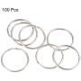 uxcell Split Key Ring 40mm Open Jump Connector for Lanyard Zipper Handbag, Nickel Plated Iron, Pack of 100