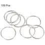 uxcell Split Key Ring 40mm Open Jump Connector for Lanyard Zipper Handbag, Nickel Plated Iron, Pack of 100