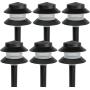 Paradise Garden Lighting GL22627 Outdoor Landscaping Path Light, Black Plastic 2-Tier Post Light, Ribbed Plastic Lens, Low Voltage 4W Incandescent T5 Wedge Bulb, 20 Lumens, 5.2''x5.2''x8.66''