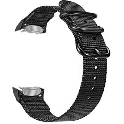 Fintie Band Compatible with Gear S2, Soft Woven Nylon Adjustable Replacement Sport Strap with Adapters Compatible with Samsung Gear S2 SM-R720 SM-R730 Smart Watch, Black